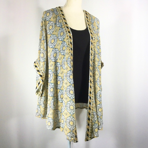 Allison Joy Tops - ALLISON JOY | Kimono w/ Embroidered Border & Cuffs